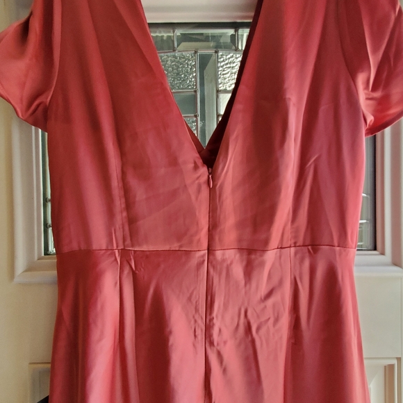 NWT Lulus Epitome of Romance Rose Pink Satin Puff Sleeve Maxi Dress sz XL - Picture 3 of 10